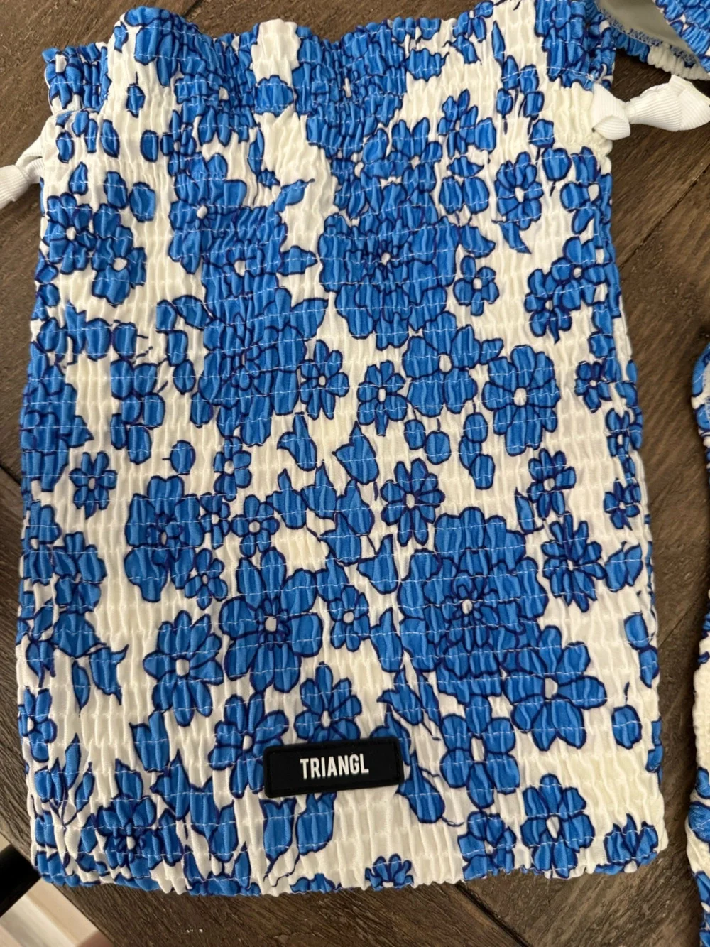 triangl swimwear Blue and White Floral Bikini